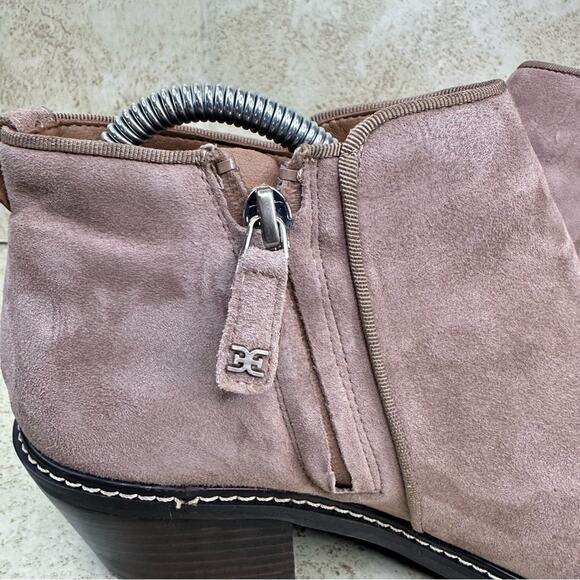 SAM EDELMAN Women's Sz 9 Pryce Beige Leather Suede Waterproof Ankle Booties - Picture 8 of 16